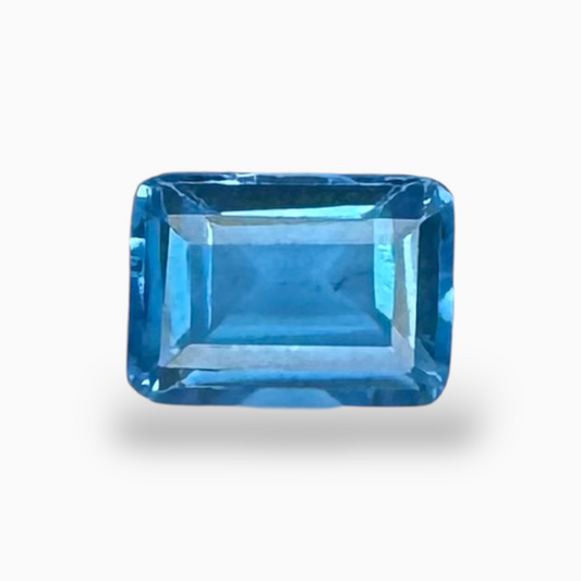 Swiss Blue Topaz Deep Sky Blue Color 1.43 Carats Emerald Cut Shape Size 7X5mm