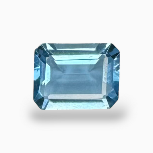 Swiss Blue Topaz Deep Sky Blue Color 1.61 Carats Emerald Cut Shape Size 8X6mm