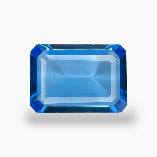 Swiss Blue Topaz Emerald Cut 12.51 Carats Stone Size 17.5X12.5mm