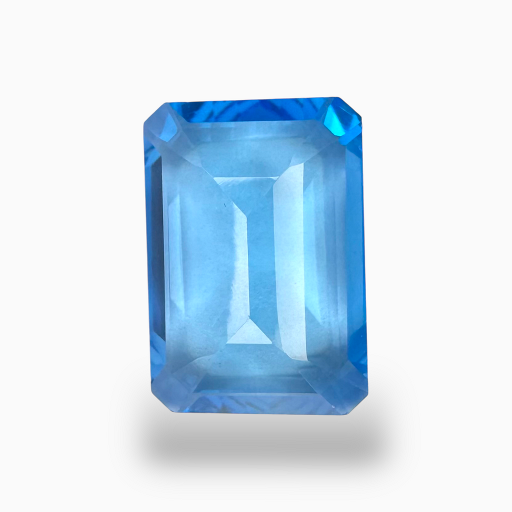 Swiss Blue Topaz Emerald Cut 12.51 Carats Stone Size 17.5X12.5mm