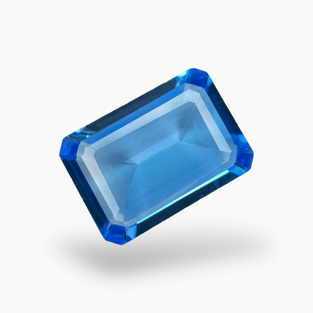 Swiss Blue Topaz Emerald Cut 12.51 Carats Stone Size 17.5X12.5mm