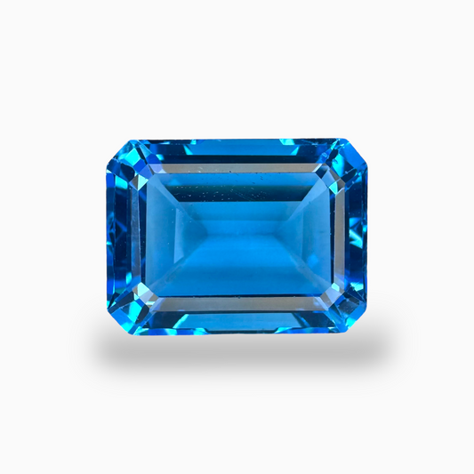 Swiss Blue Topaz Emerald Cut Shape 16.50 Carats Stone Size 16X12mm