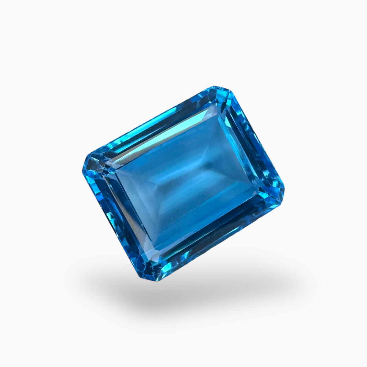 Swiss Blue Topaz Emerald Cut Shape 19.04 Carats Stone Size 16.5X13.5mm
