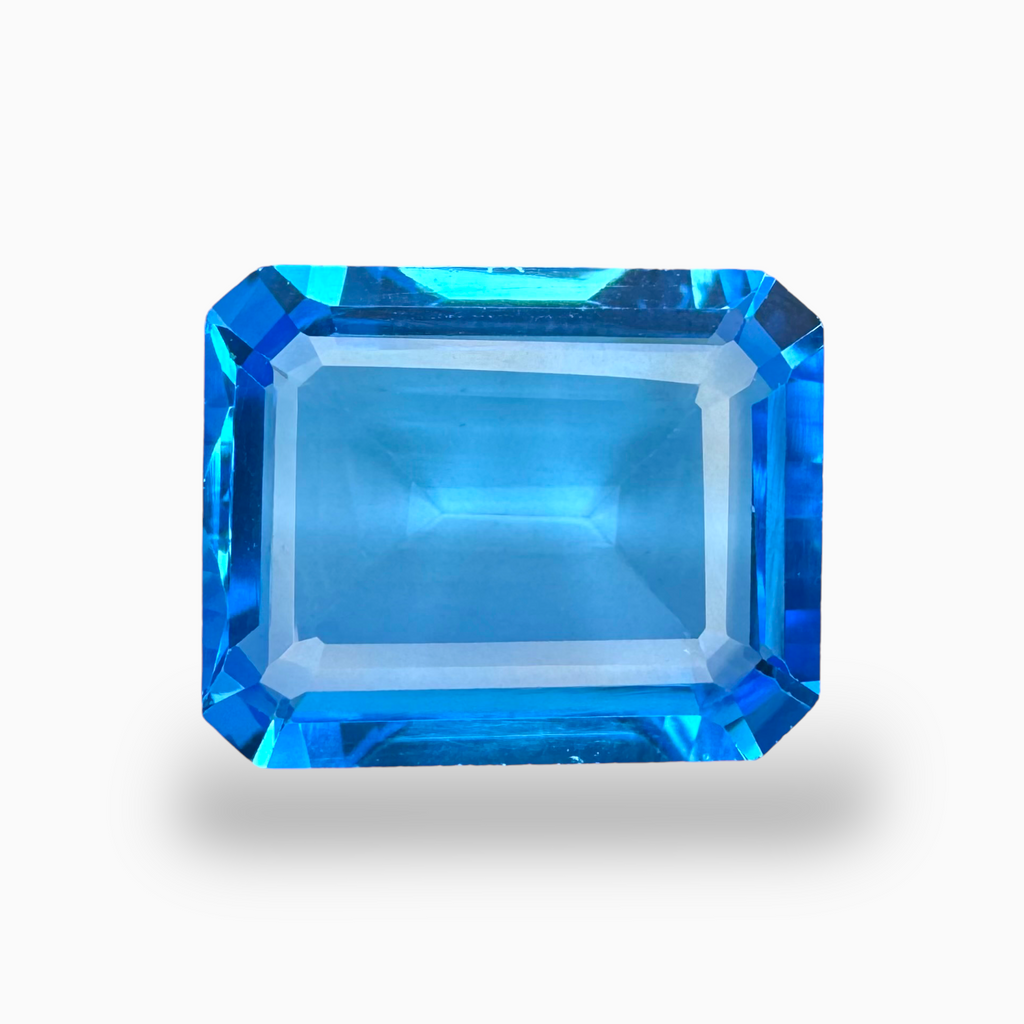 Swiss Blue Topaz Emerald Cut Shape 29.20 Carats Stone Size 20.5X16.5mm