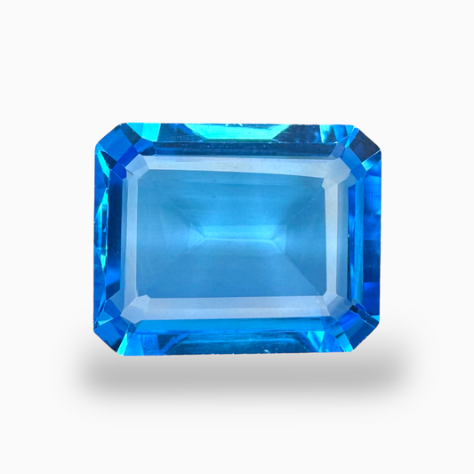 Swiss Blue Topaz Emerald Cut Shape 29.20 Carats Stone Size 20.5X16.5mm