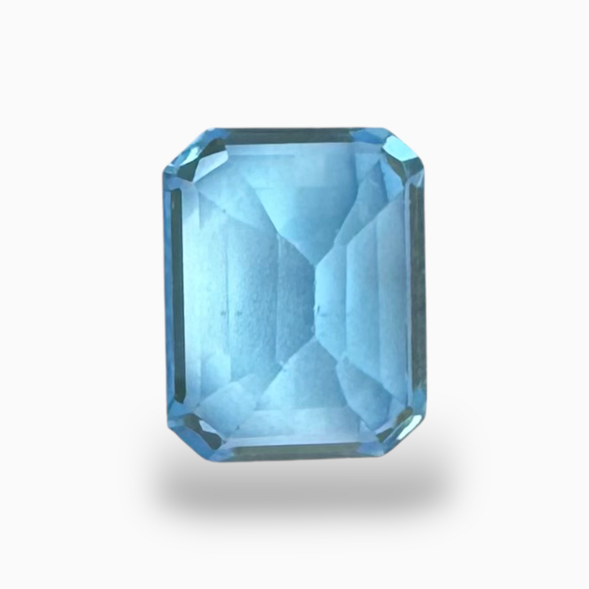 Swiss Blue Topaz Deep Sky Blue Color 3.06 Carats Emerald Cut Shape Size 9X7mm
