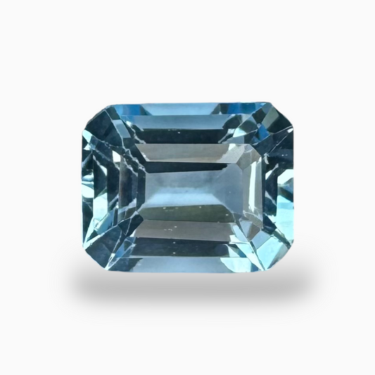 Swiss Blue Topaz Deep Sky Blue Color 3.80 Carats Emerald Cut Shape Size 14X10mm