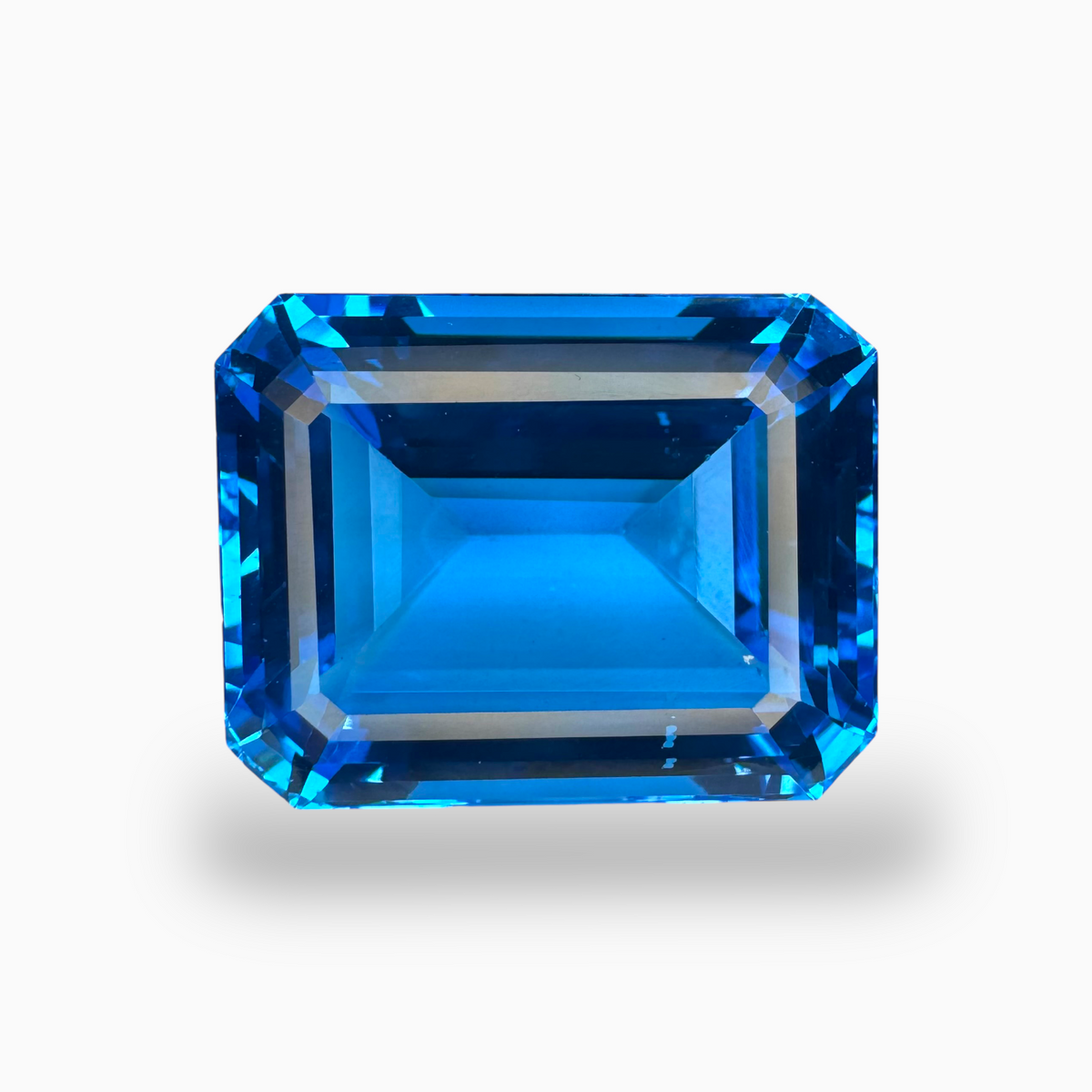 Deep Swiss Blue Topaz Emerald Cut Shape 48.88 Carats Stone Size 22.5X17mm