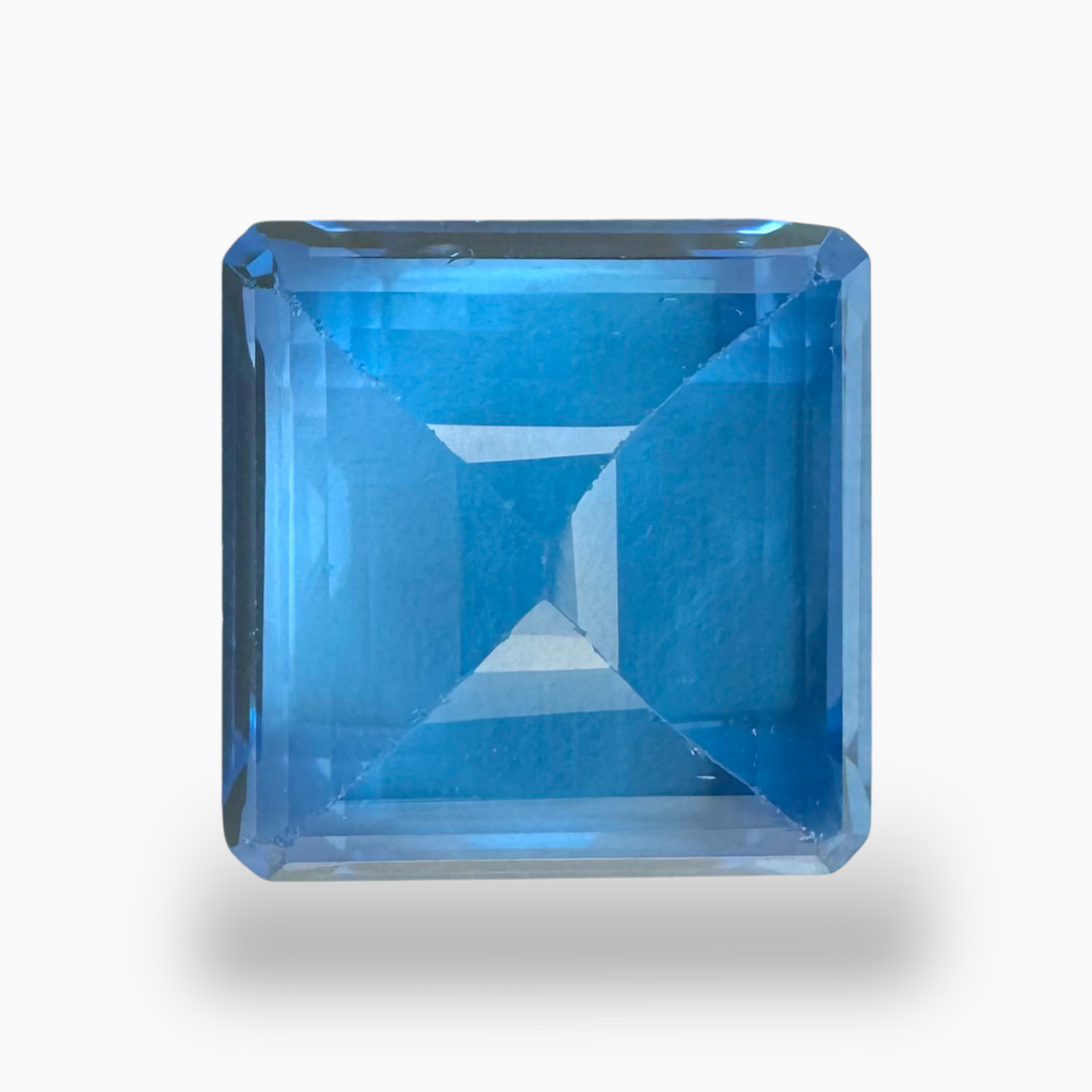 Swiss Blue Topaz Emerald Cut 18.04 Carats Stone Size 14X14mm