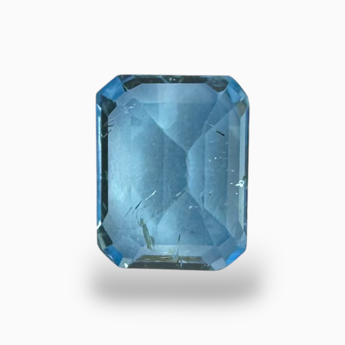 Swiss Blue Topaz Deep Sky Blue Color 2.90 Carats Emerald Cut Shape Size  9X7mm