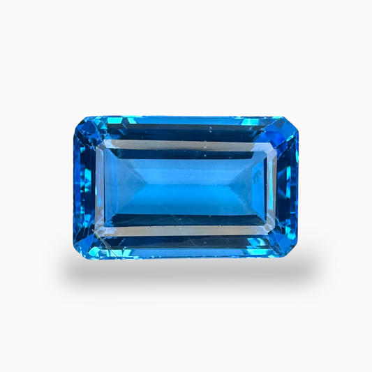 Swiss Blue Topaz Emerald Cut 21.86 Carats Stone Size 19X12mm