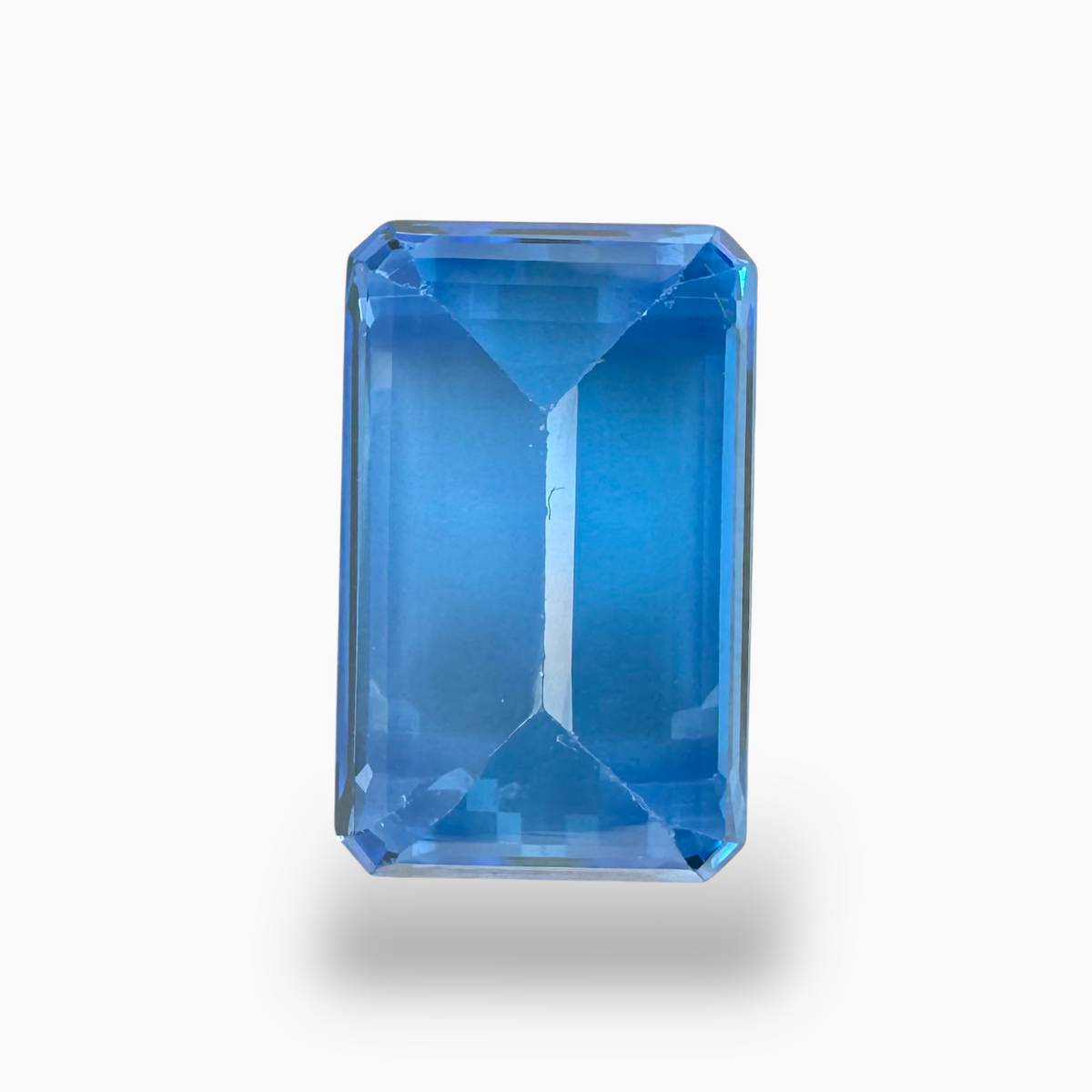 Swiss Blue Topaz Emerald Cut 21.86 Carats Stone Size 19X12mm