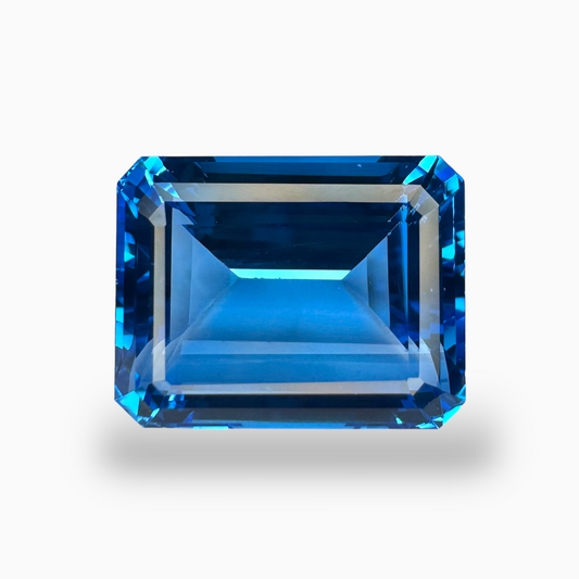 Swiss Blue Topaz Emerald Cut 41.84 Carats Stone Size 21X16.5mm