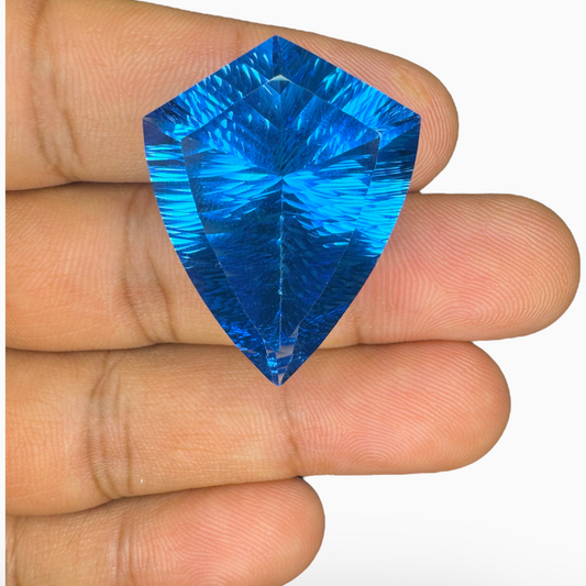 Swiss Blue Topaz Fancy Cut Shape 47.45 Carats Stone Size 30.5X24mm