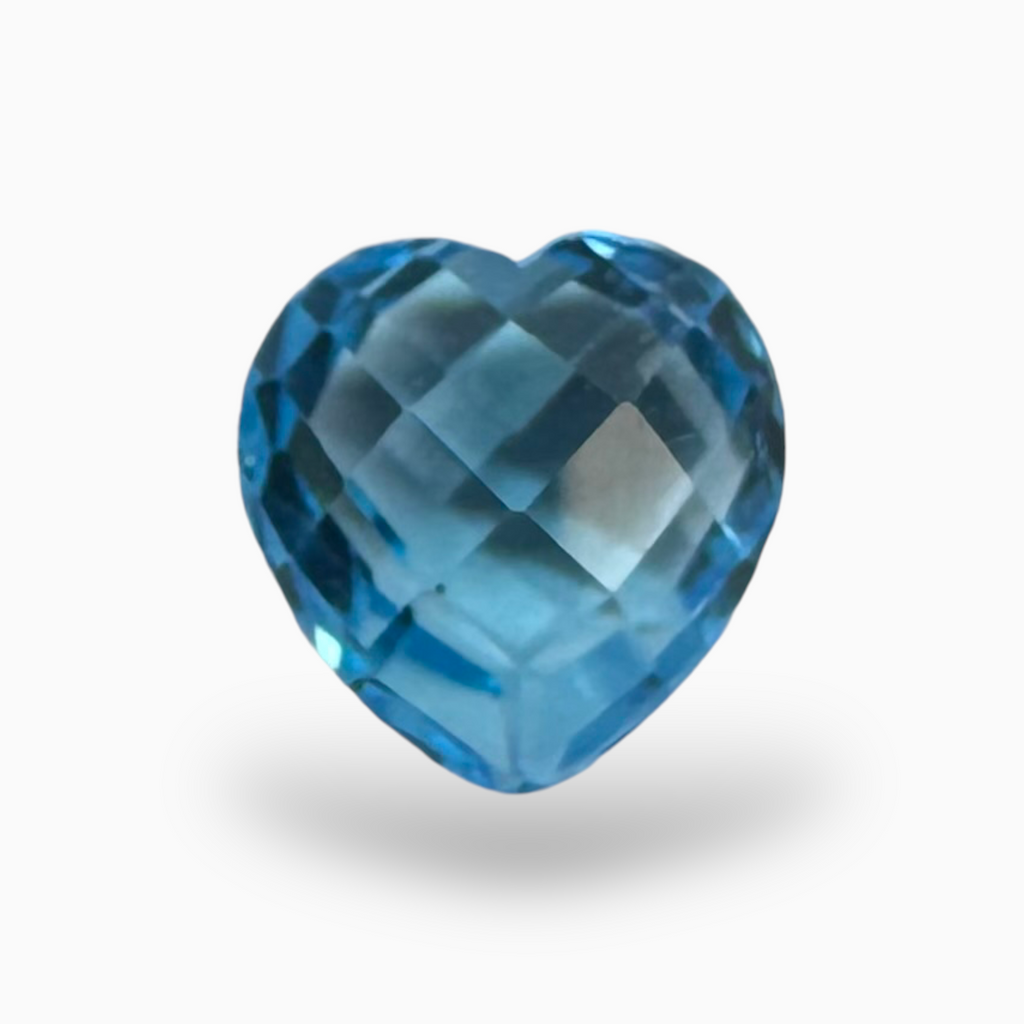 Swiss Deep Blue Topaz Color 2.60 Carats Heart Shape Size 8X8mm