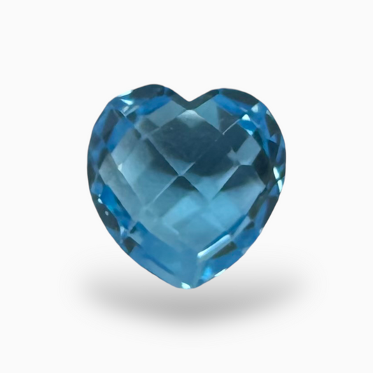 Swiss Deep Blue Topaz Color 2.60 Carats Heart Shape Size 8X8mm