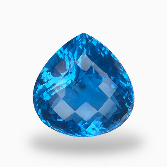 Buy Swiss Blue Topaz Pear Shape 37.4 Carats Stone Size 21.5X21mm Rose Cut