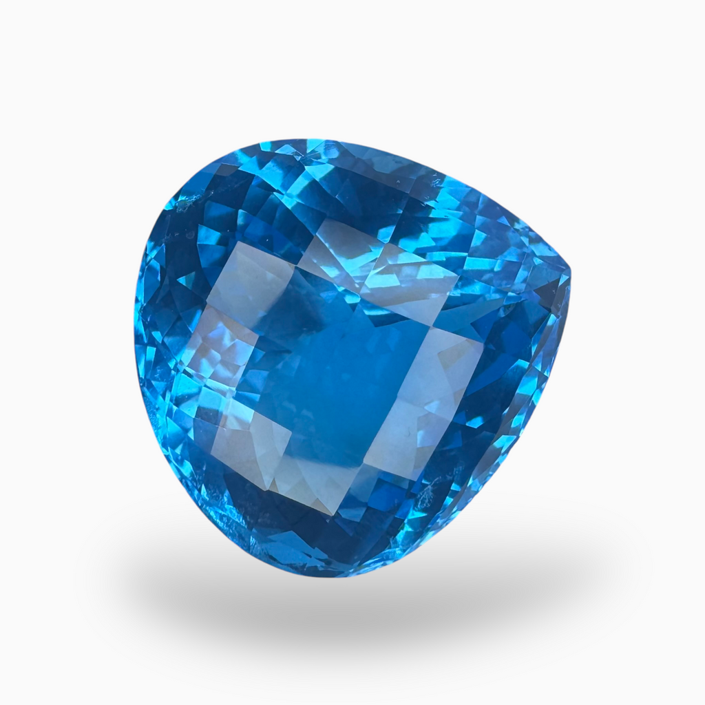 Buy Swiss Blue Topaz Pear Shape 37.4 Carats Stone Size 21.5X21mm Rose Cut