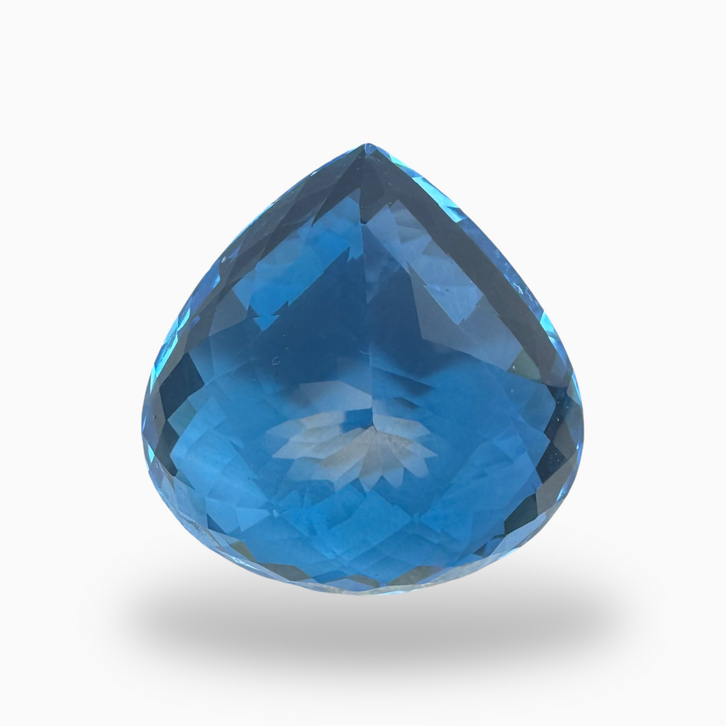 Buy Swiss Blue Topaz Pear Shape 37.4 Carats Stone Size 21.5X21mm Rose Cut