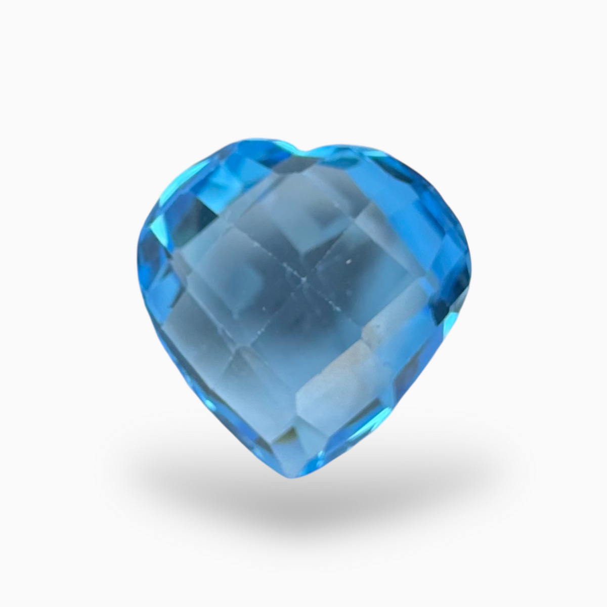 Swiss Blue Topaz 9.67 Carats Heart Shape Stone Size 14X14mm Rose Cut