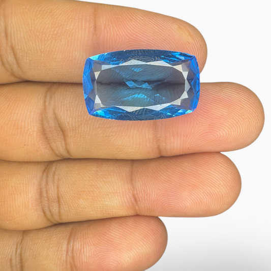 Swiss Blue Topaz Long Cushion Shape 18.07 Carats Stone Size 22X13mm