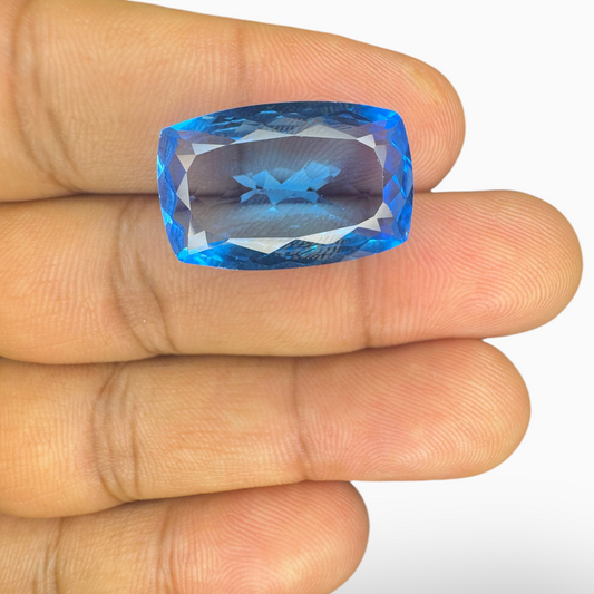 Buy Swiss Blue Topaz Long Cushion Shape 21.36 Carats Stone Size 22X14mm