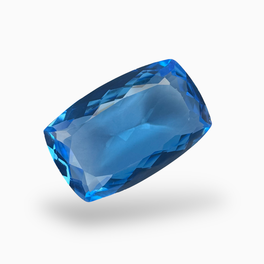 Buy Swiss Blue Topaz Long Cushion Shape 21.36 Carats Stone Size 22X14mm