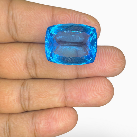 Swiss Blue Topaz Cushion Shape 37.25 Carats Stone Size 22X17mm