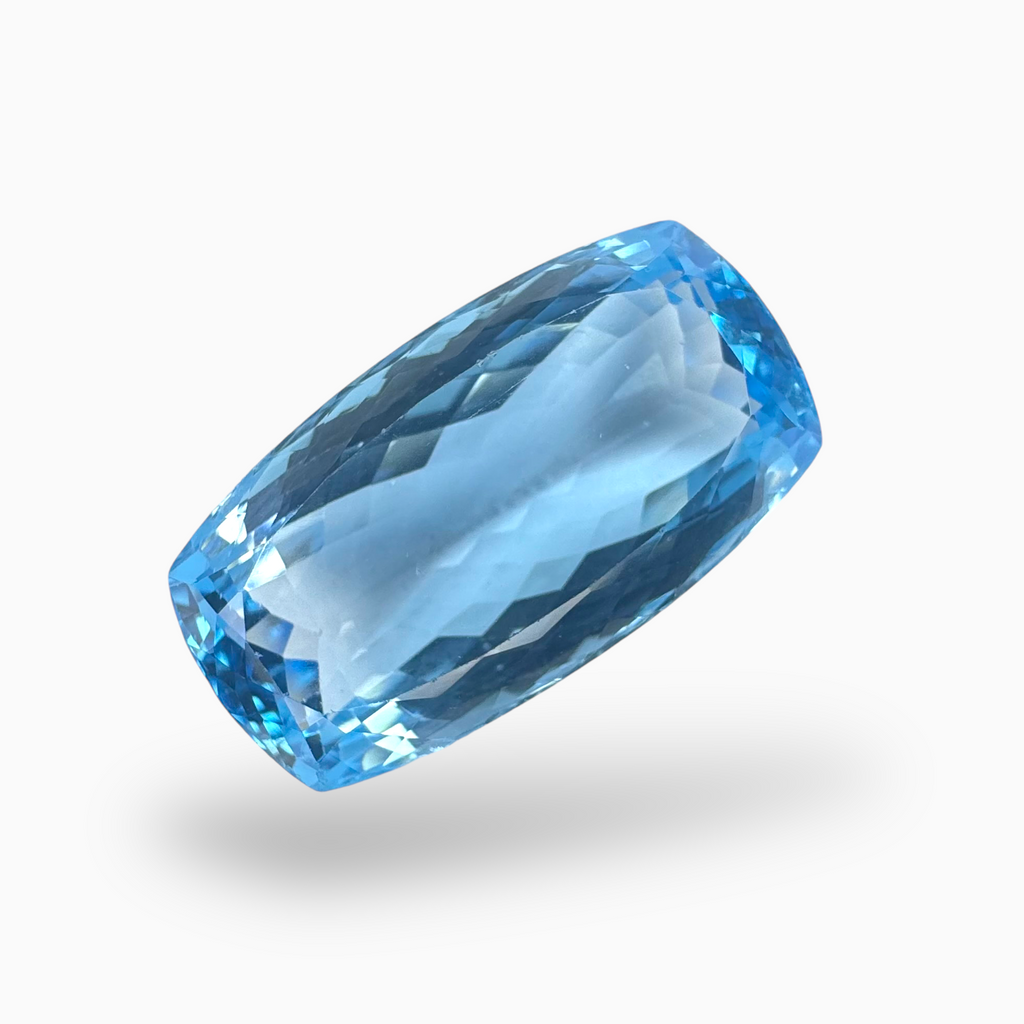 Swiss Blue Topaz Long Cushion Shape 40.4 Carats Stone Size 26.5X14.5mm