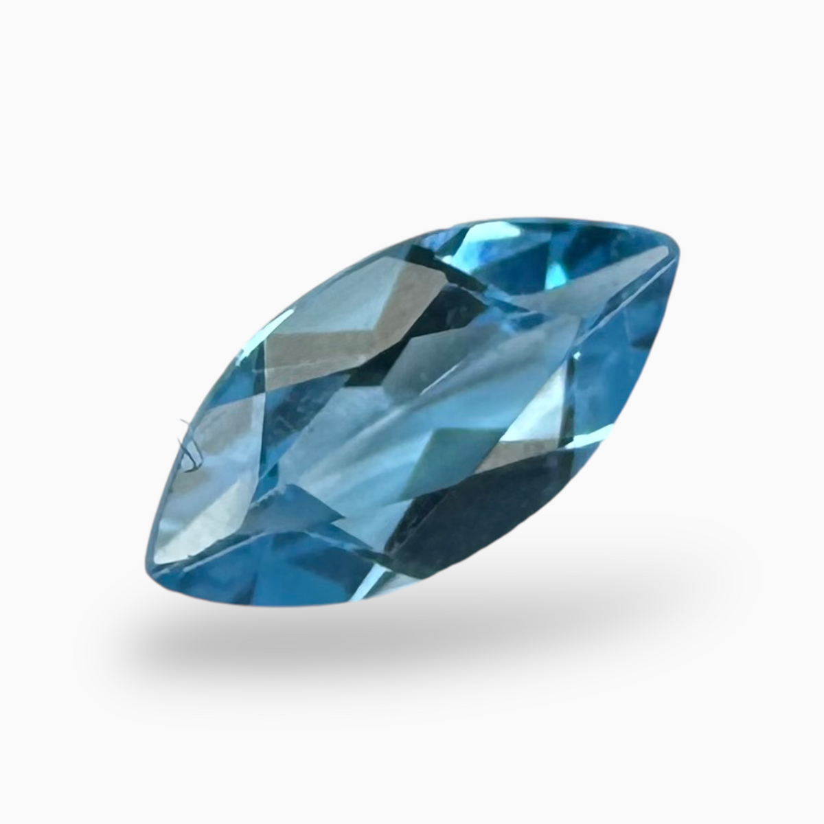 Topaz Swiss Deep Blue Color 1.14  Carats Maquise Shape Size 10X5mm