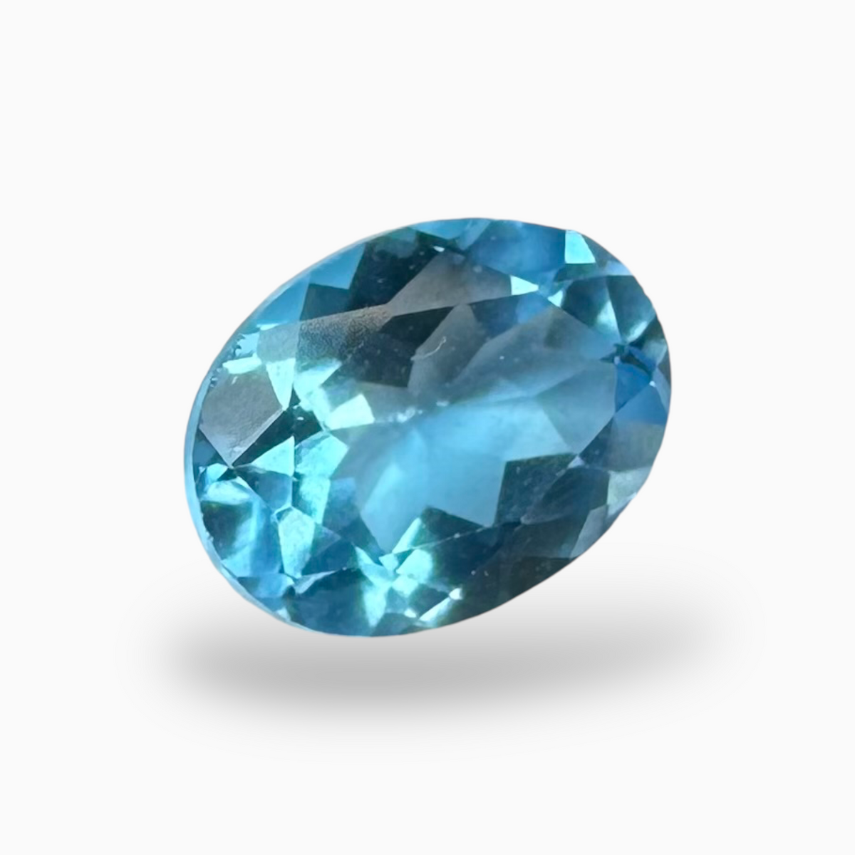 Swiss Blue Topaz Deep Sky Blue Color 1.46 Carats Oval Shape Size 8X6mm