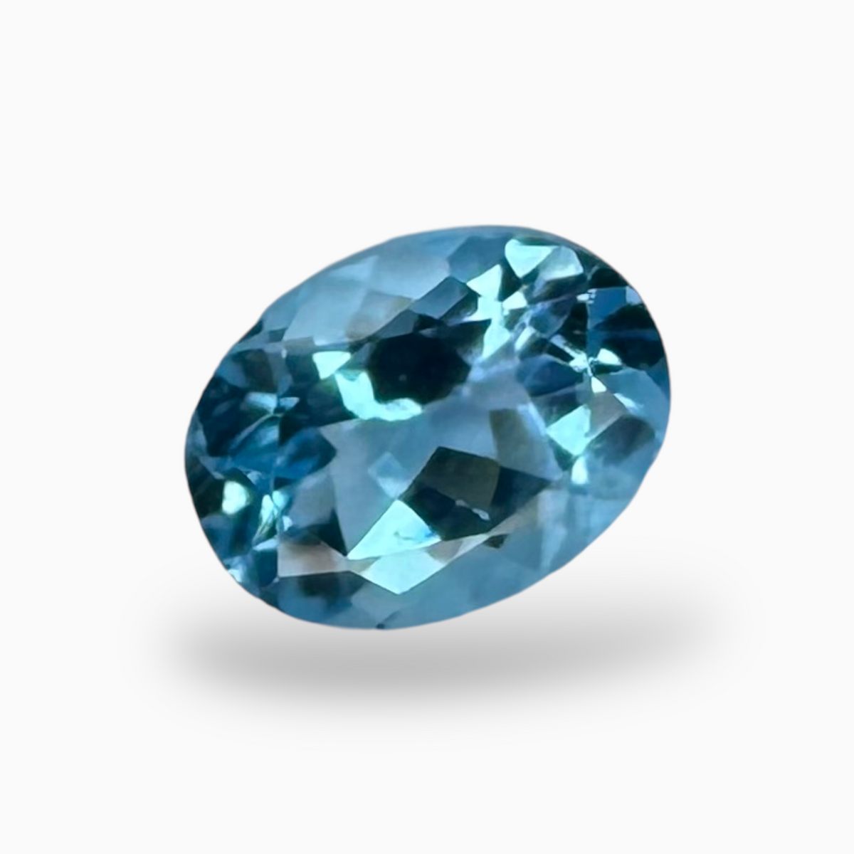 Swiss Blue Topaz Deep Sky Blue Color 1.68 Carats Oval Shape Size 8X6mm