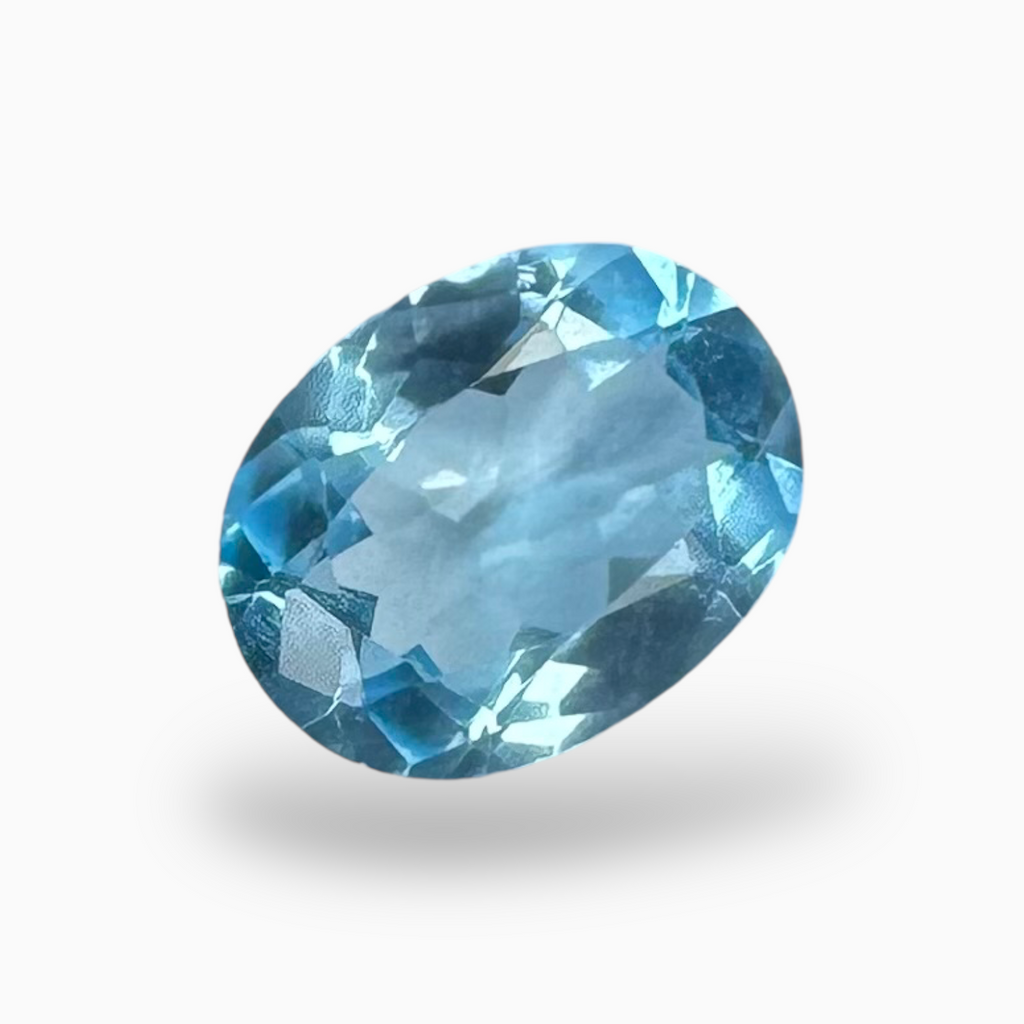 Swiss Blue Topaz Deep Sky Blue Color 1.96 Carats Oval Shape Size 9X7mm