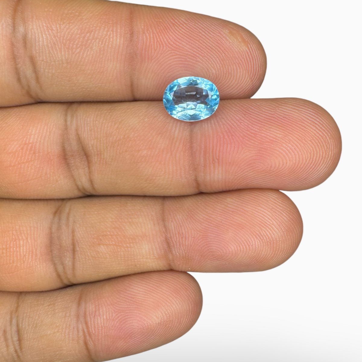 Swiss Blue Topaz Deep Sky Blue Color 1.96 Carats Oval Shape Size 9X7mm