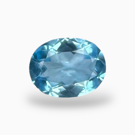 Swiss Blue Topaz Deep Sky Blue Color 1.96 Carats Oval Shape Size 9X7mm