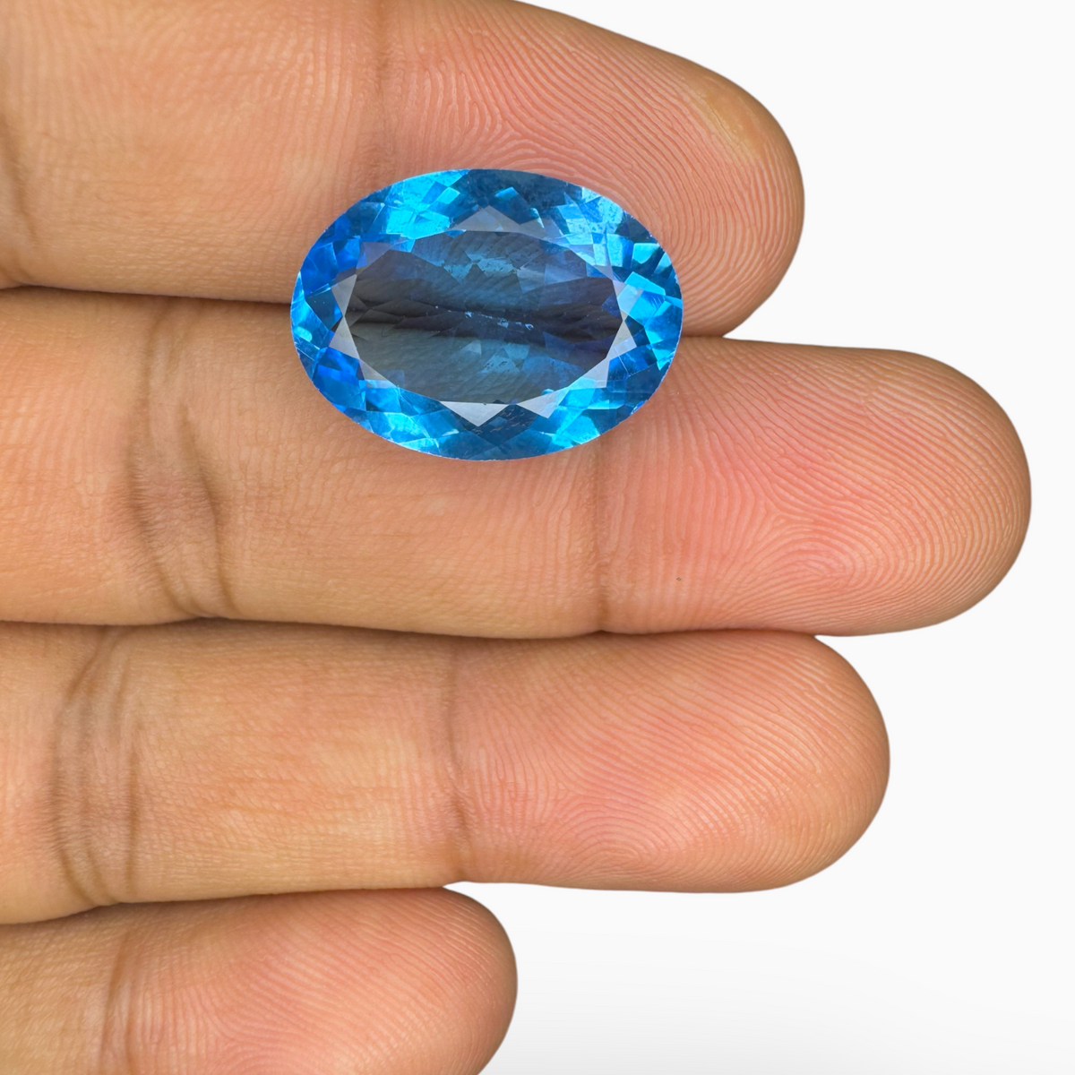 Deep Swiss Blue Topaz Oval Shape 13.25 Carats Stone Size 20X15mm