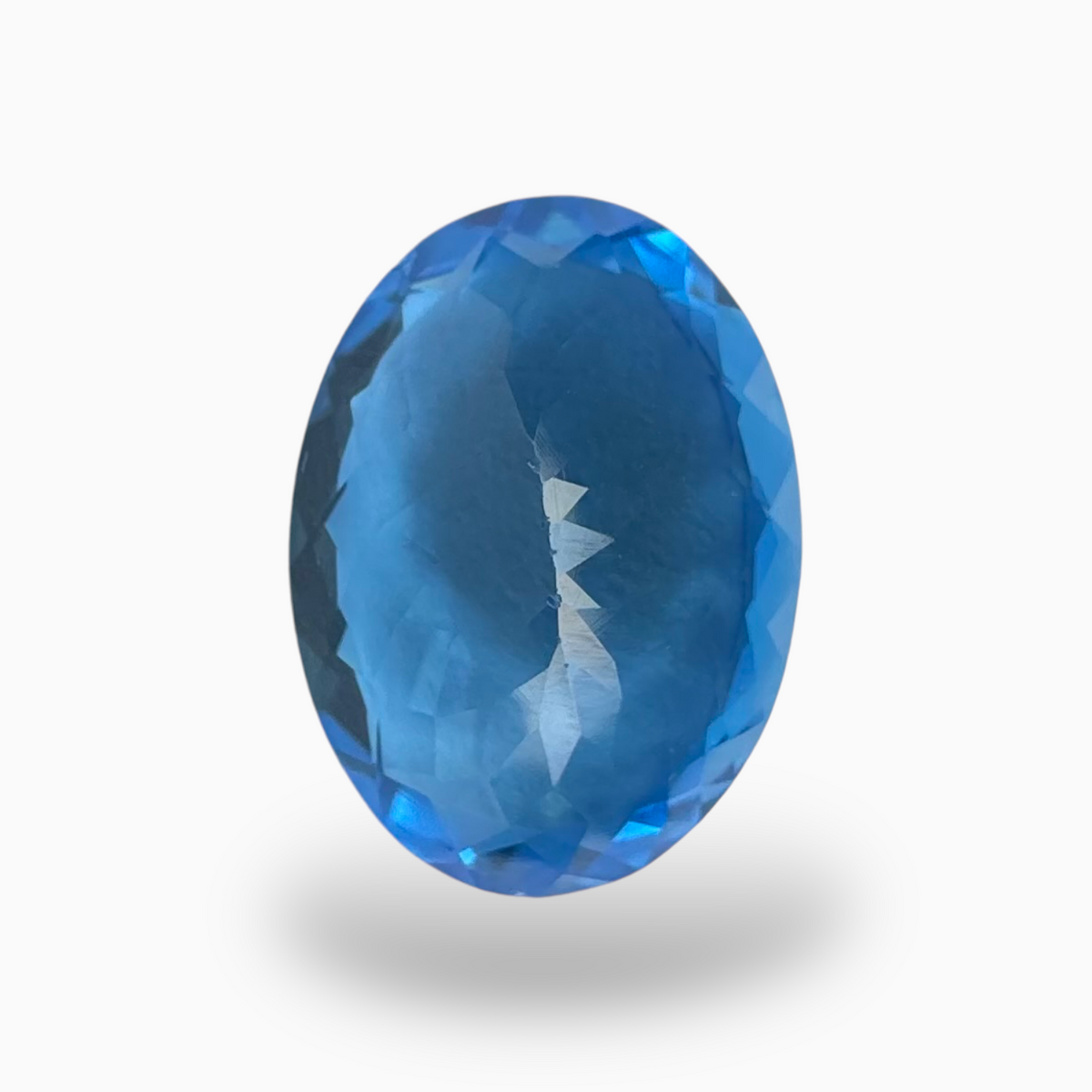 Deep Swiss Blue Topaz Oval Shape 13.25 Carats Stone Size 20X15mm