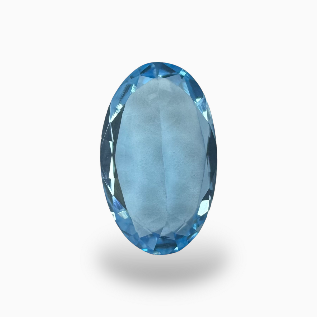 Swiss Blue Topaz 13.32 Carats Oval Shape Size 19X12mm Deep Sky Blue Color