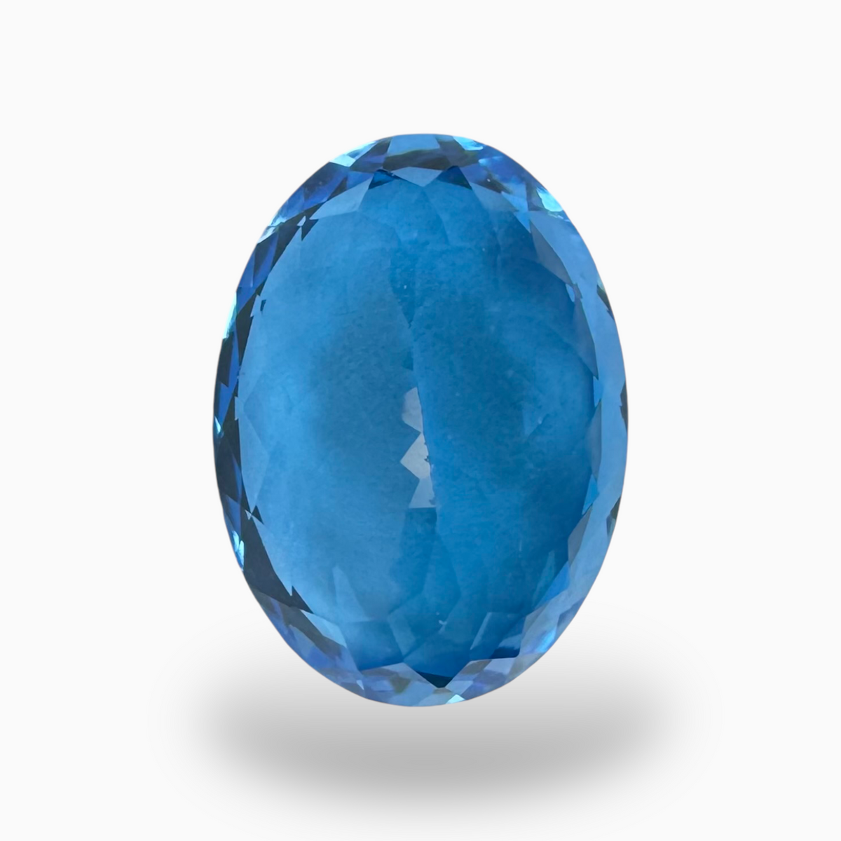 Deep Swiss Blue Topaz Oval Shape 15.30 Carats Stone Size 18X13.5mm