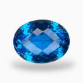 Deep Swiss Blue Topaz Oval Shape 16.82  Carats Stone Size 17X13mm Rose Cut