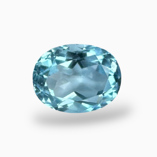 Swiss Blue Topaz Deep Sky Blue Color 2.66 Carats Oval Shape Size 9X7mm