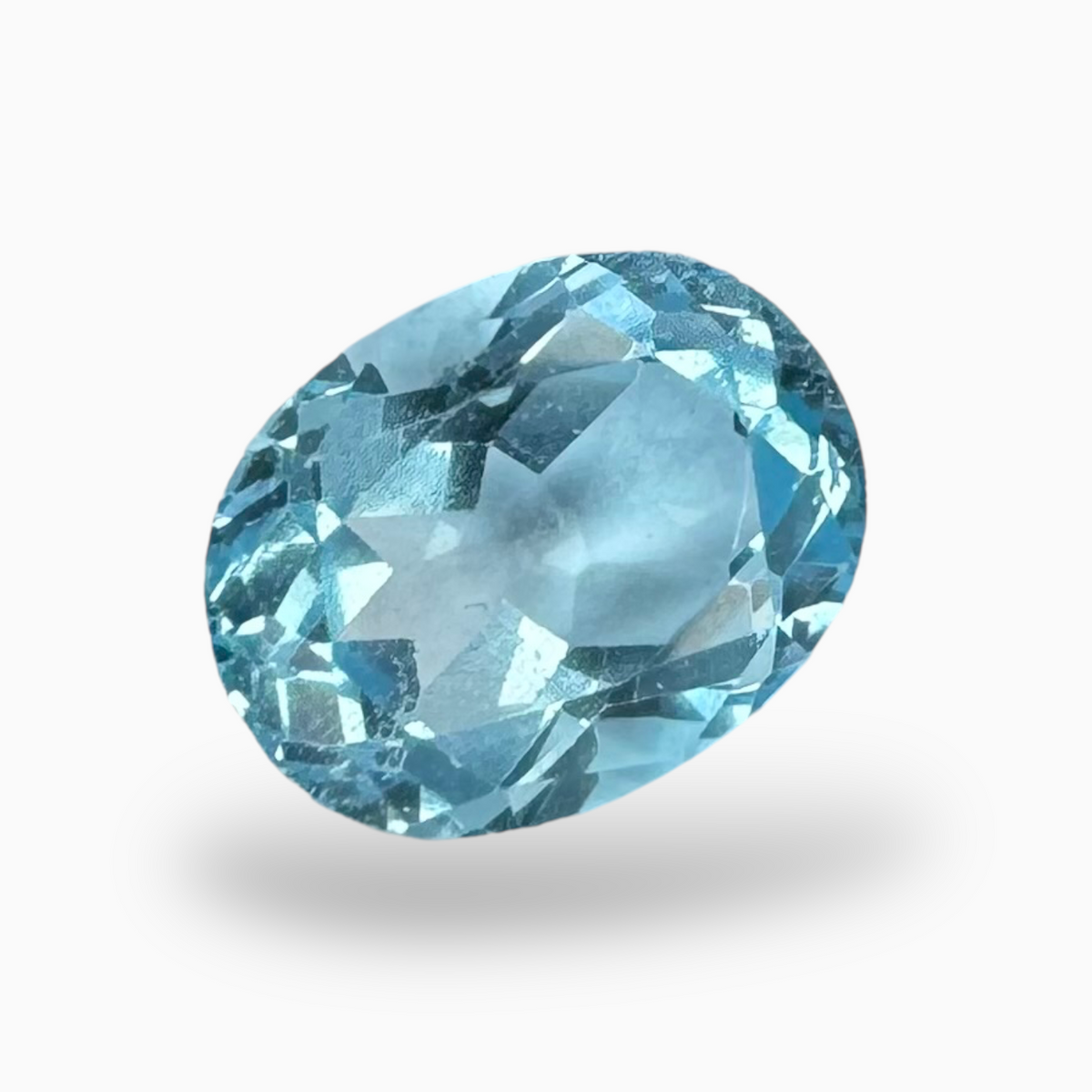 Swiss Blue Topaz Deep Sky Blue Color 2.66 Carats Oval Shape Size 9X7mm