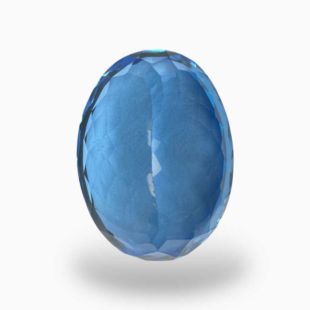 Deep Swiss Blue Topaz Oval Shape 21.30 Carats Stone Size 19.5X14.5mm