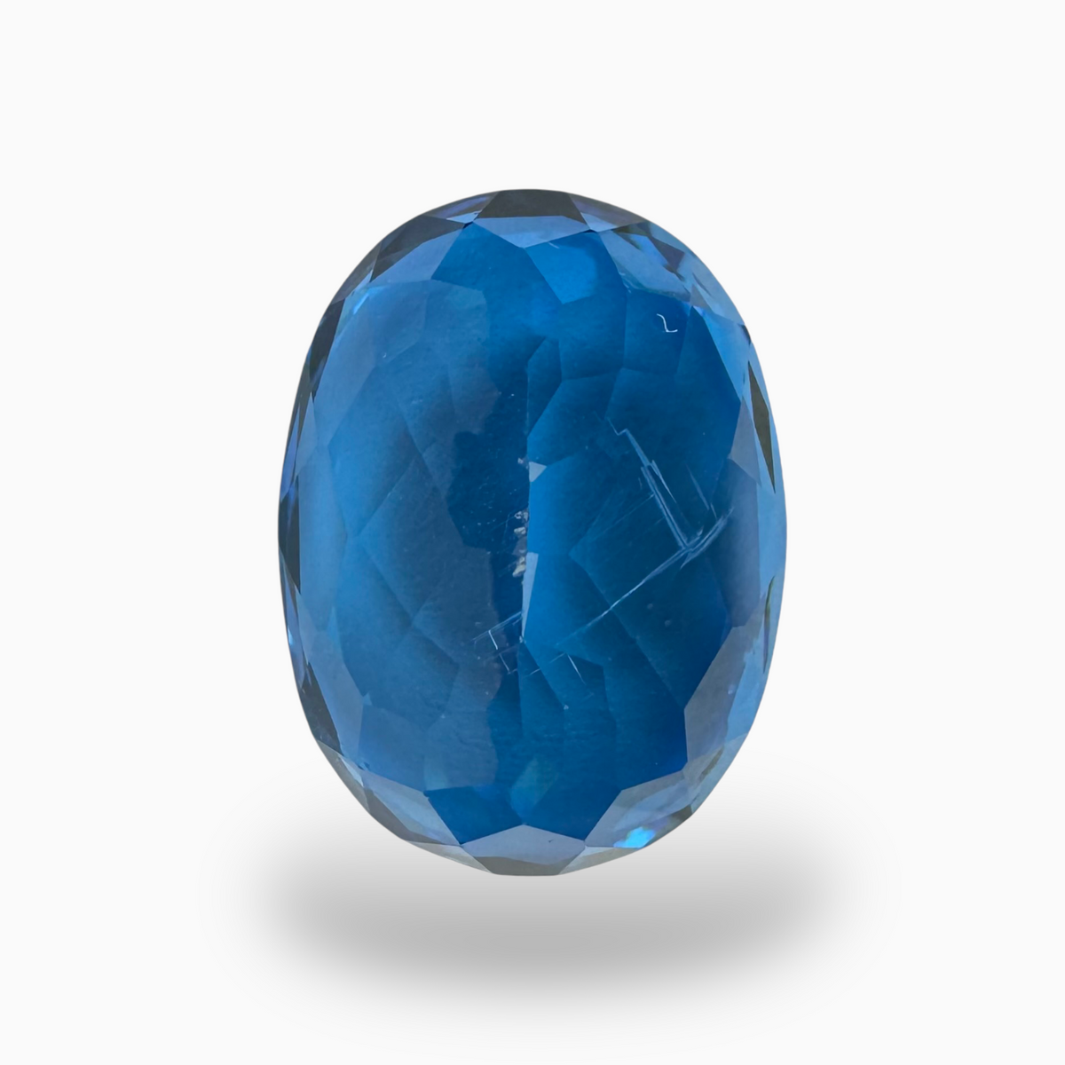 Deep Swiss Blue Topaz Oval Shape 27.90 Carats Stone Size 20X15mm