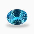 Swiss Blue Topaz Oval Shape 31.0 Carats Stone Size 23X17.5mm Fancy Laser Cut