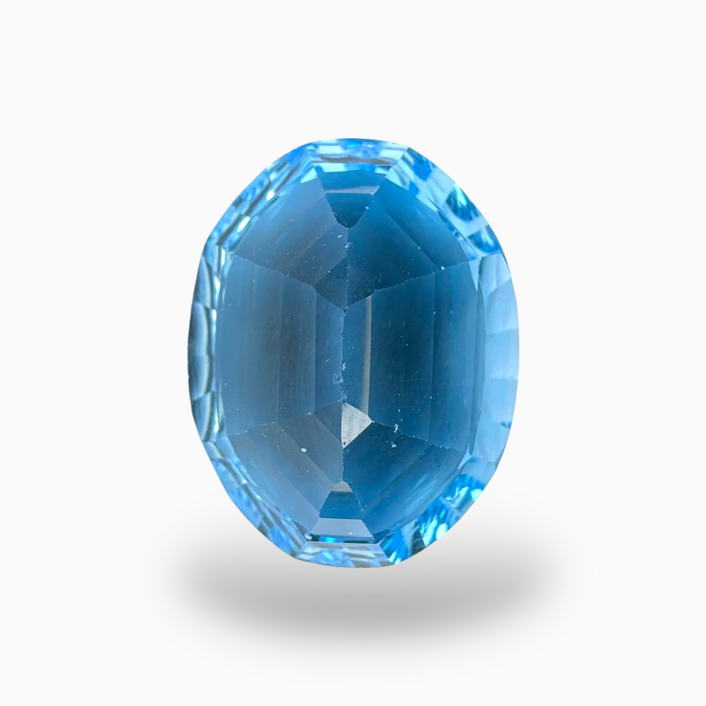 Swiss Blue Topaz Oval Shape 30.60 Carats Stone Size 23.5X18mm Fancy oval Cut