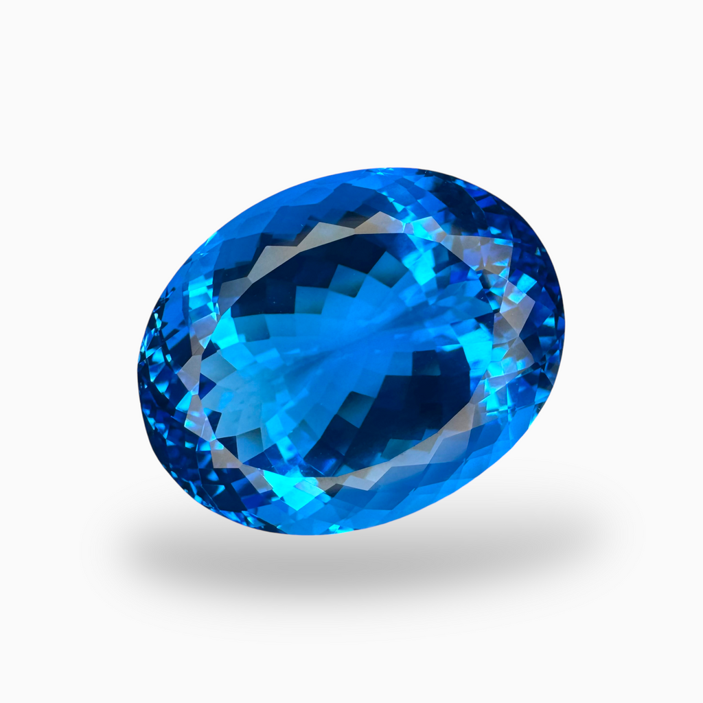 Swiss Blue Topaz Oval Shape 43.10 Carats Stone Size 23X18mm