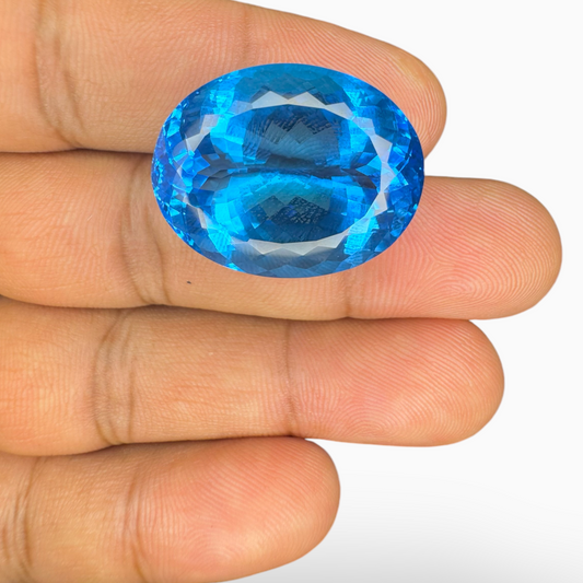 Swiss Blue Topaz Oval Shape 43.10 Carats Stone Size 23X18mm