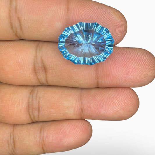 Swiss Blue Topaz 17.50 Carats Oval Shape Stone Size 19X14mm