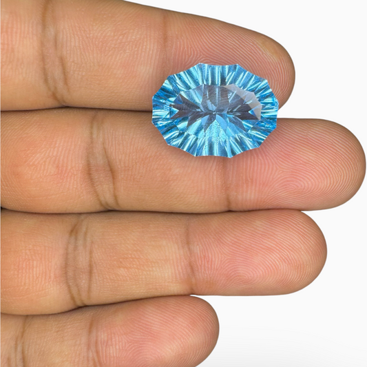 Swiss Blue Topaz 17.87 Carats Oval Shape Stone Size 19X14mm